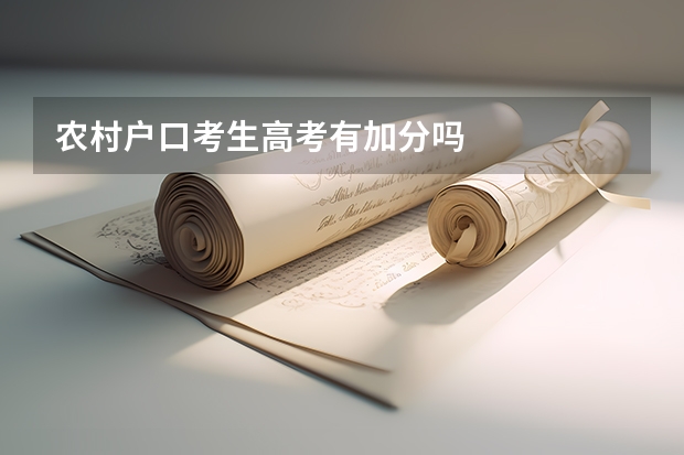 农村户口考生高考有加分吗