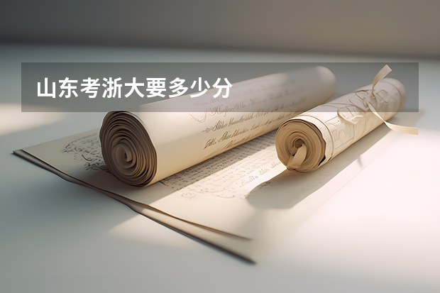 山东考浙大要多少分