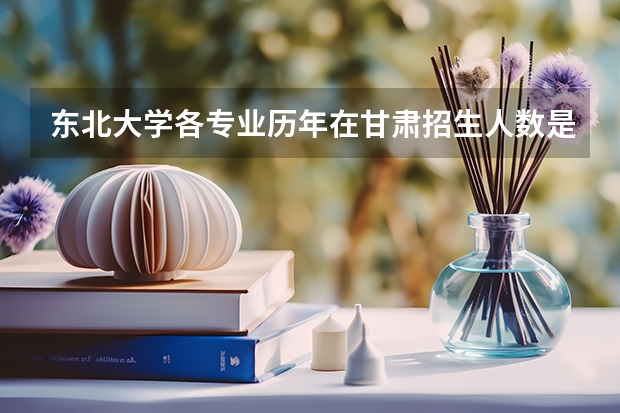 东北大学各专业历年在甘肃招生人数是多少