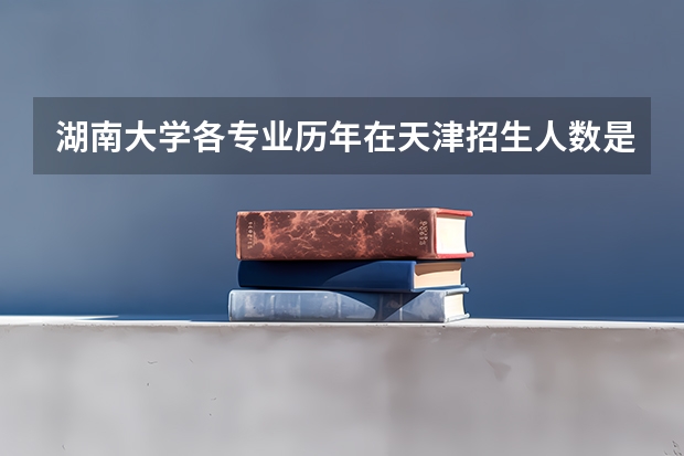 湖南大学各专业历年在天津招生人数是多少