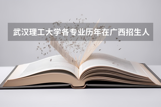 武汉理工大学各专业历年在广西招生人数是多少