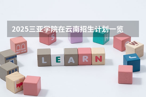 2025三亚学院在云南招生计划一览表