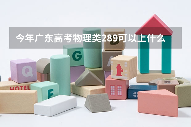 今年广东高考物理类289可以上什么大学