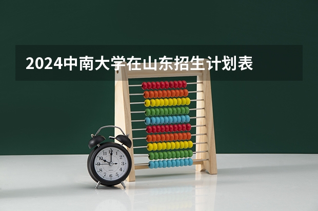 2024中南大学在山东招生计划表