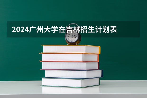 2024广州大学在吉林招生计划表