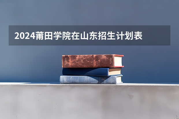 2024莆田学院在山东招生计划表