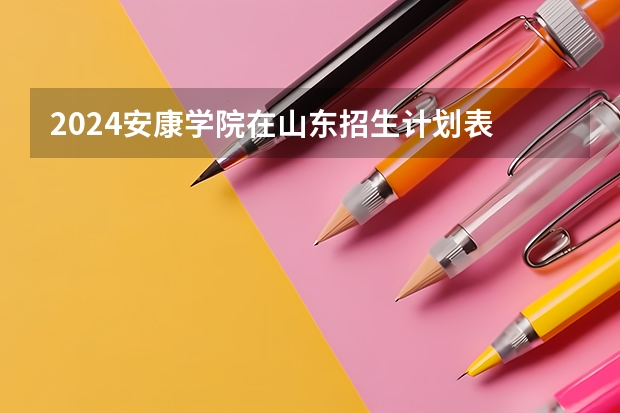 2024安康学院在山东招生计划表