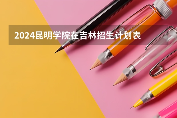 2024昆明学院在吉林招生计划表