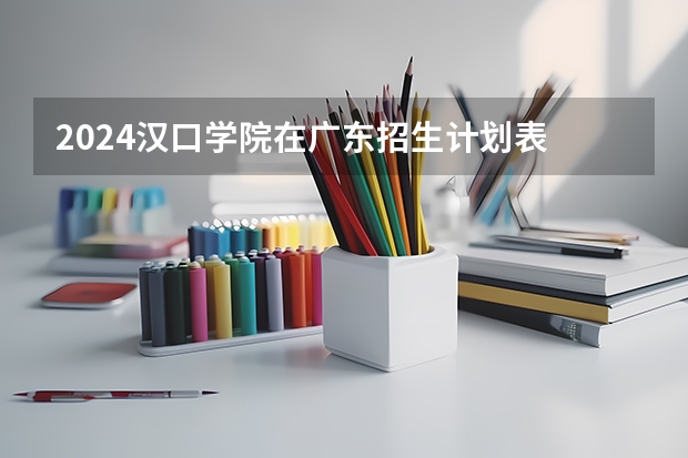 2024汉口学院在广东招生计划表