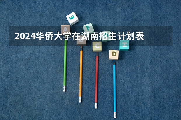 2024华侨大学在湖南招生计划表