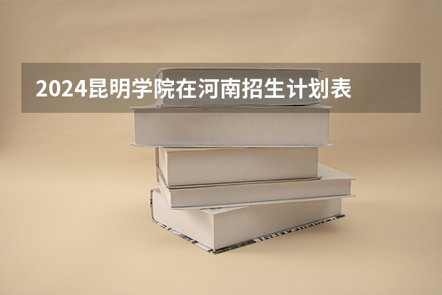 2024昆明学院在河南招生计划表