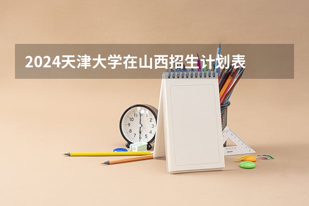 2024天津大学在山西招生计划表