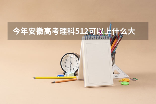 今年安徽高考理科512可以上什么大学