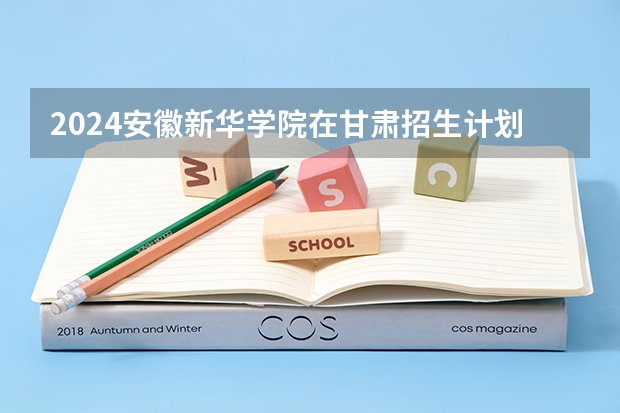2024安徽新华学院在甘肃招生计划表