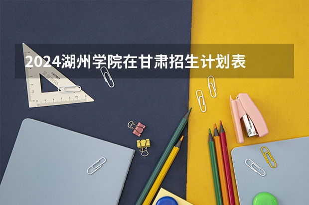 2024湖州学院在甘肃招生计划表