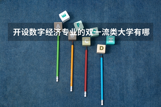 开设数字经济专业的双一流类大学有哪些