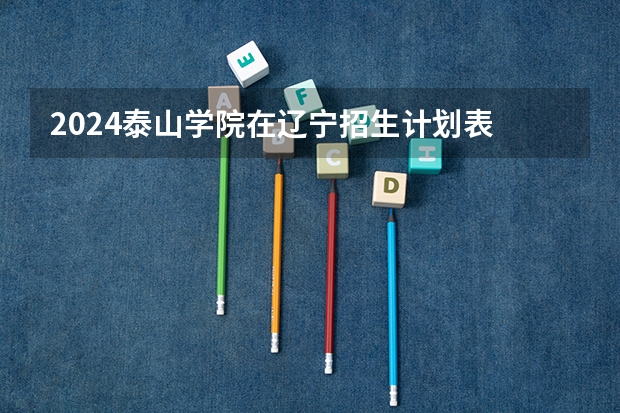 2024泰山学院在辽宁招生计划表