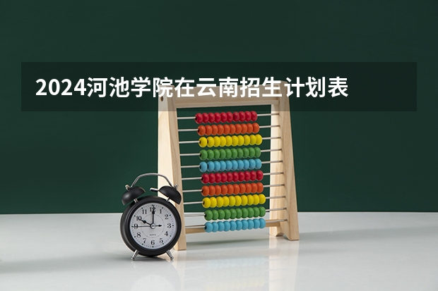 2024河池学院在云南招生计划表