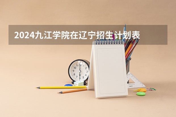 2024九江学院在辽宁招生计划表