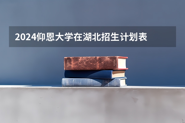 2024仰恩大学在湖北招生计划表