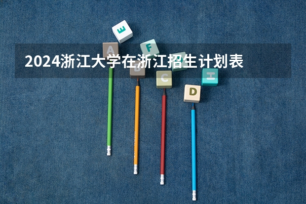 2024浙江大学在浙江招生计划表