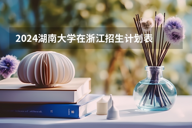2024湖南大学在浙江招生计划表