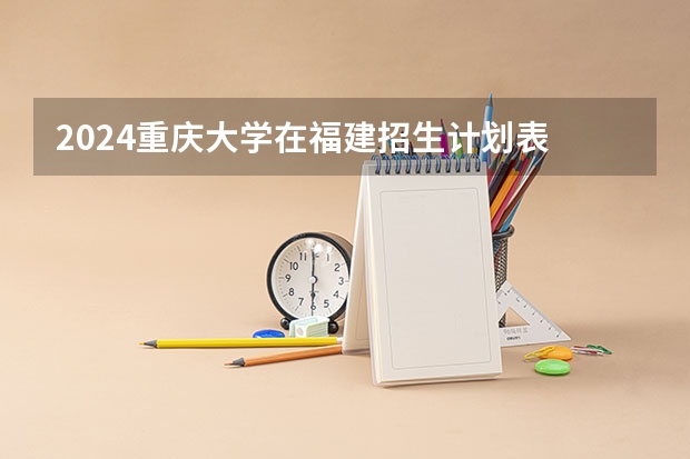 2024重庆大学在福建招生计划表
