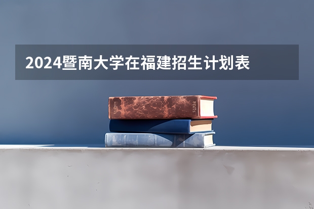 2024暨南大学在福建招生计划表