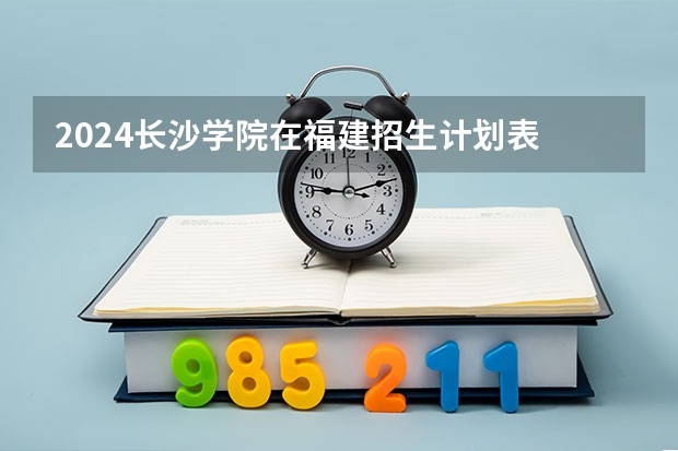 2024长沙学院在福建招生计划表