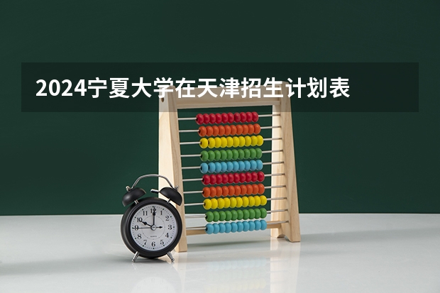 2024宁夏大学在天津招生计划表