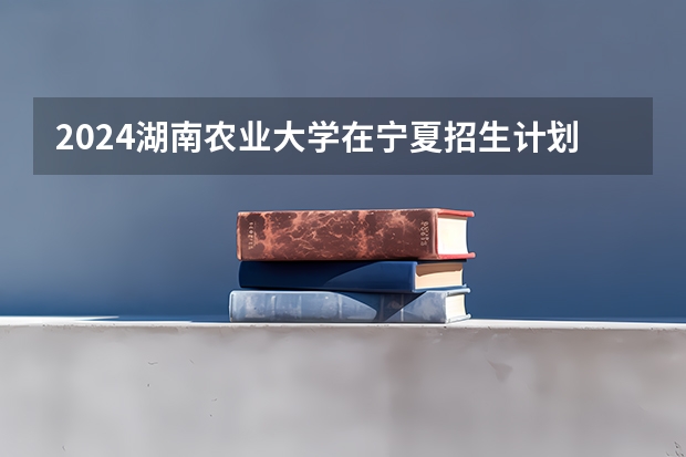 2024湖南农业大学在宁夏招生计划表
