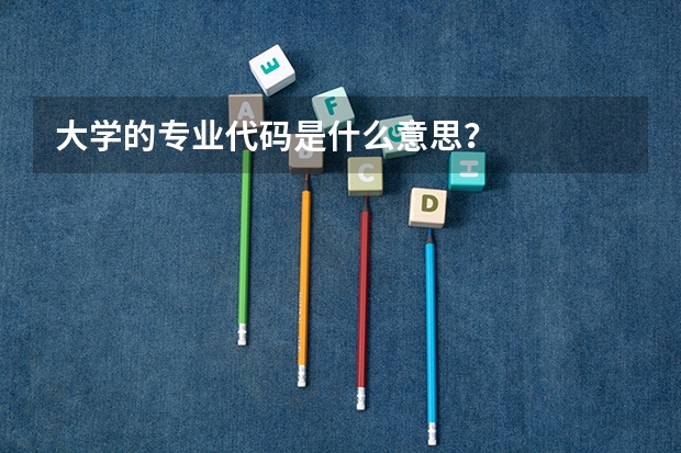 大学的专业代码是什么意思？