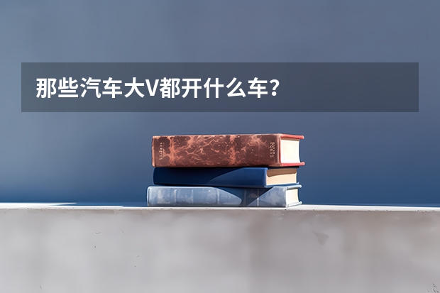 那些汽车大V都开什么车？