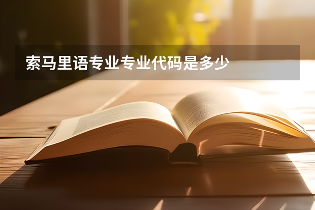 索马里语专业专业代码是多少