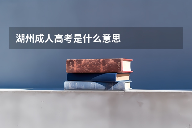 湖州成人高考是什么意思