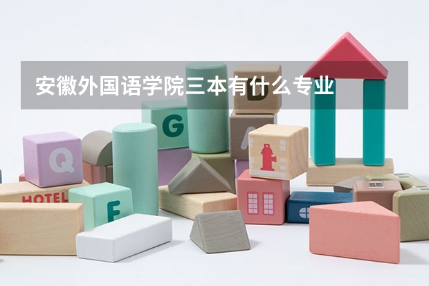 安徽外国语学院三本有什么专业